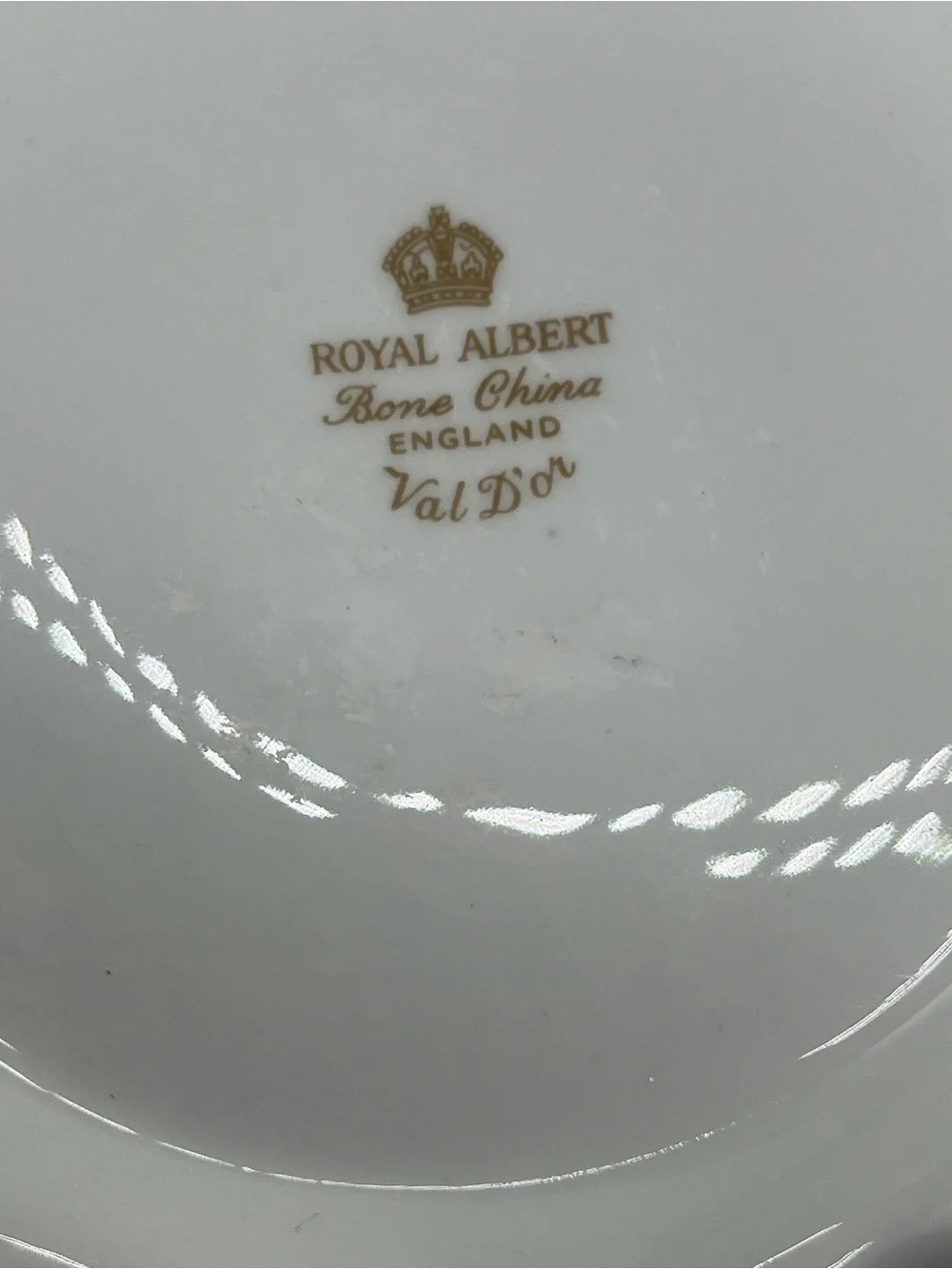 Royal  Albert Val D’Or bone china large teapot. White with 22k gold trim.  NWOT.